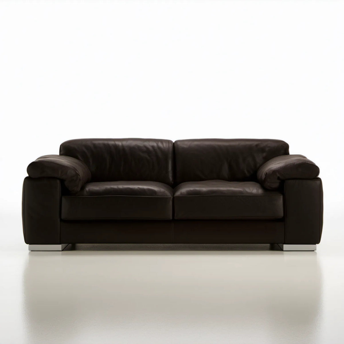 Dwuosobowa sofa ze skóry syntetycznej PU ciemnobrązowa 170 x 90 x 88 cm
