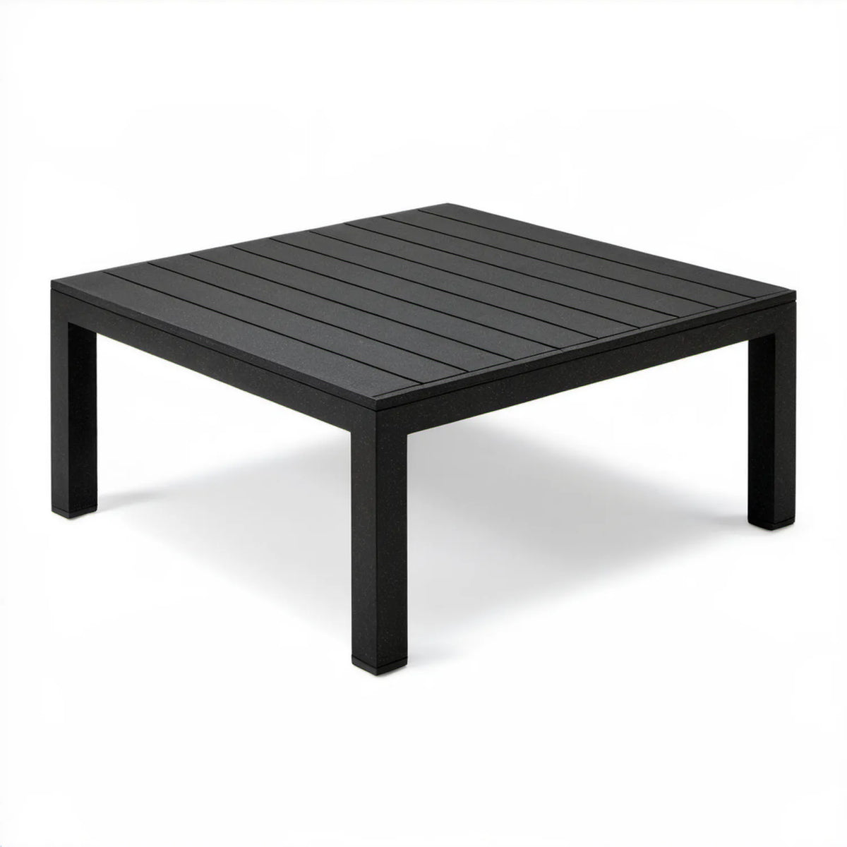 Kwadratowy stolik ogrodowy aluminiowy czarny 70 x 70 x 38 cm