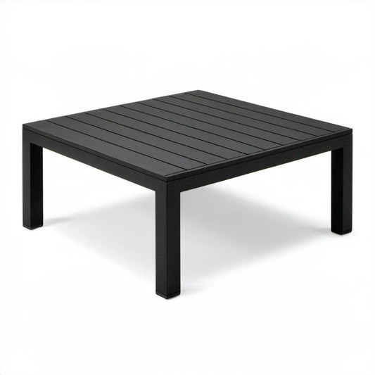 Kwadratowy stolik ogrodowy aluminiowy czarny 70 x 70 x 38 cm