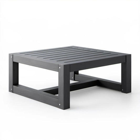 Czarny stolik kawowy z litego drewna akacjowego 100 x 60 x 45 cm