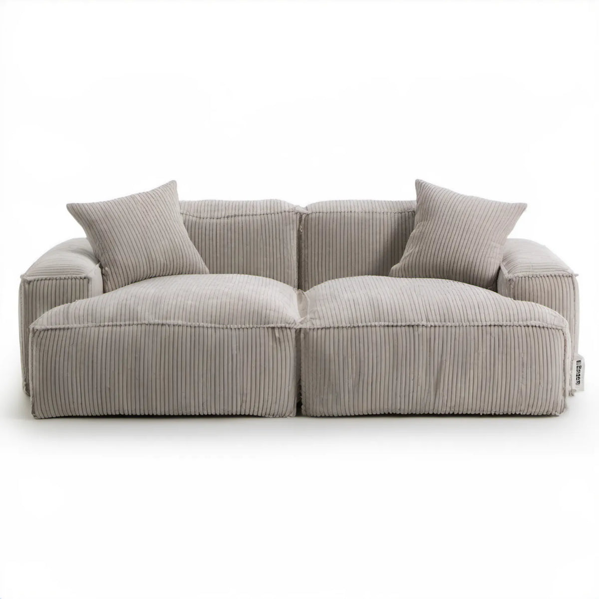 2-osobowa sofa modułowa ze sztruksową tapicerką jasnobeżowa 180 x 95 x 70 cm